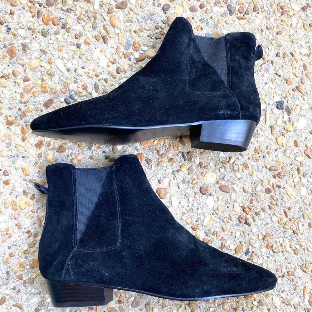 NWOT NWOB Ann Taylor Jocelyn Black Suede Booties Size 7.5